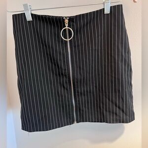Forever 21 Black and White Pinstripe Mini Skirt